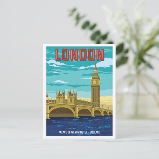 Activiteiten in de omgeving van Palace of Westmins Briefkaart (Staand voorkant)