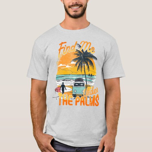 Activiteiten in de omgeving van Palms Retro Beach T-shirt (Voorkant)