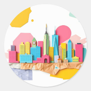 Activiteiten in de omgeving van Paper Collage City Ronde Sticker