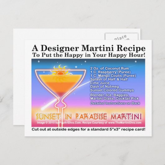 Activiteiten in de omgeving van Paradise Martini R Briefkaart (Voorkant / Achterkant)