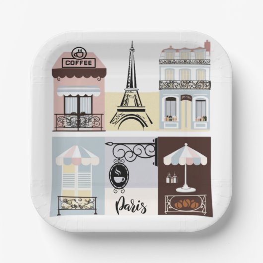 Activiteiten in de omgeving van Paris French Cafe Papieren Bordje (Voorkant)