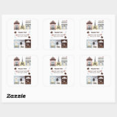 Activiteiten in de omgeving van Paris French Cafe Vierkante Sticker (Vel)