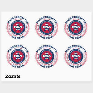Activiteiten in de omgeving van Patriotic Massachu Ronde Sticker