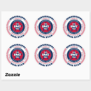 Activiteiten in de omgeving van Patriotic Mississi Ronde Sticker