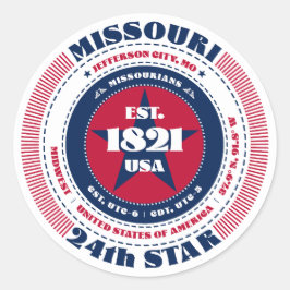 Activiteiten in de omgeving van Patriotic Missouri Ronde Sticker