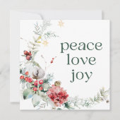 Activiteiten in de omgeving van Peace Love Joy Gre Feestdagenkaart (Voorkant)