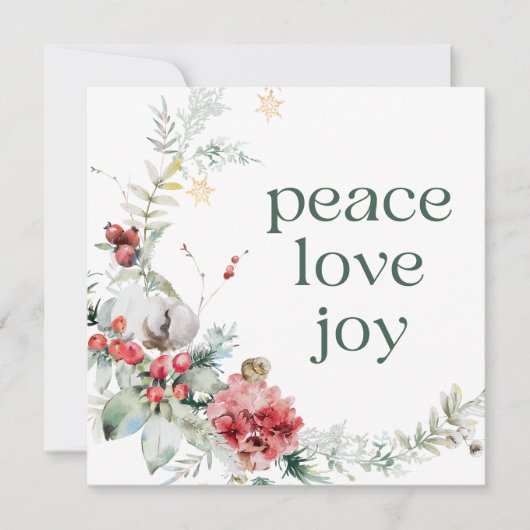 Activiteiten in de omgeving van Peace Love Joy Gre Feestdagenkaart (Voorkant)