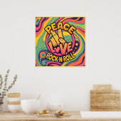 Activiteiten in de omgeving van Peace, Love, Rock  Poster (Keuken)