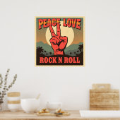 Activiteiten in de omgeving van Peace, Love, Rock  Poster (Keuken)