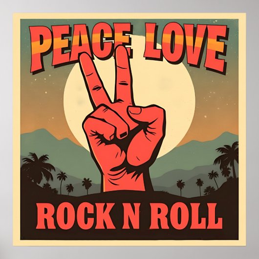Activiteiten in de omgeving van Peace, Love, Rock  Poster (Voorkant)