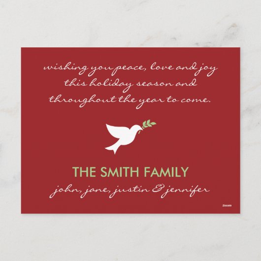 Activiteiten in de omgeving van Peace on Earth Fla Feestdagenkaart (Achterkant)