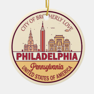 Activiteiten in de omgeving van Philadelphia Penns Keramisch Ornament