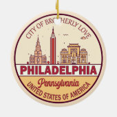 Activiteiten in de omgeving van Philadelphia Penns Keramisch Ornament (Achterkant)