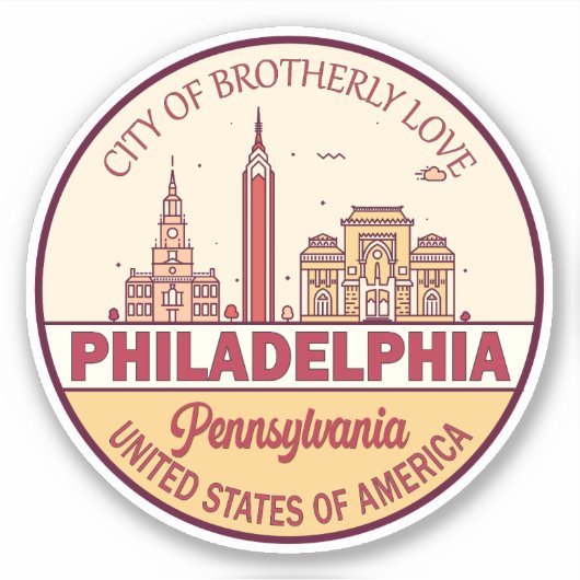 Activiteiten in de omgeving van Philadelphia Penns Sticker (Voorkant)