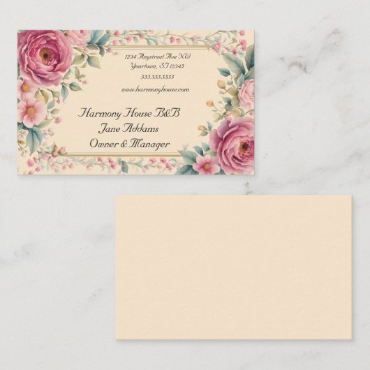 Activiteiten in de omgeving van Pink Flowers Gold  Visitekaartje (Voorkant / Achterkant)