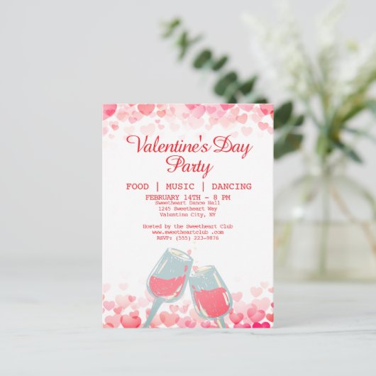 Activiteiten in de omgeving van Pink Valentijns's Feestdagenkaart (Staand voorkant)