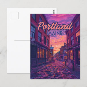 Activiteiten in de omgeving van Portland Maine Old Briefkaart