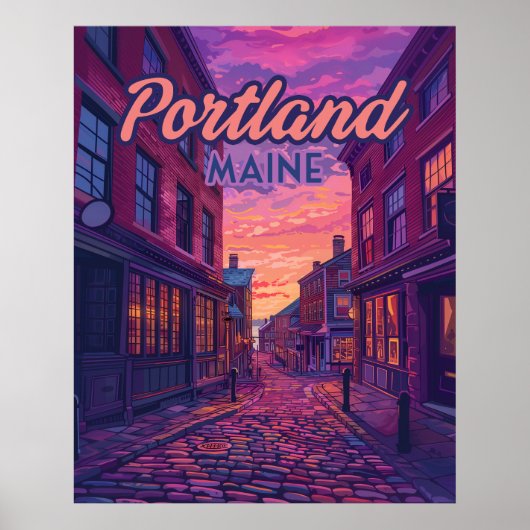 Activiteiten in de omgeving van Portland Maine Old Poster (Voorkant)