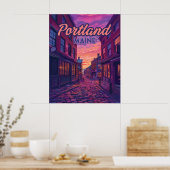 Activiteiten in de omgeving van Portland Maine Old Poster (Keuken)