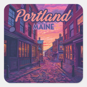 Activiteiten in de omgeving van Portland Maine Old Vierkante Sticker