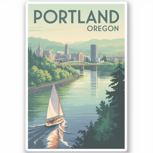 Activiteiten in de omgeving van Portland Oregon Sk Sticker (Voorkant)
