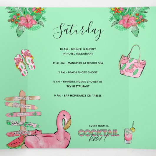 Activiteiten in de omgeving van Preppy Beach Bache Drieluik Uitnodiging (Binnenkant midden)