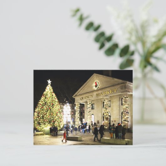 Activiteiten in de omgeving van Quincy Market Chri Feestdagenkaart (Staand voorkant)