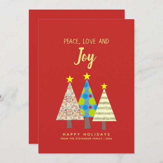 Activiteiten in de omgeving van Red Peace Love Joy Feestdagenkaart (Voorkant / Achterkant)