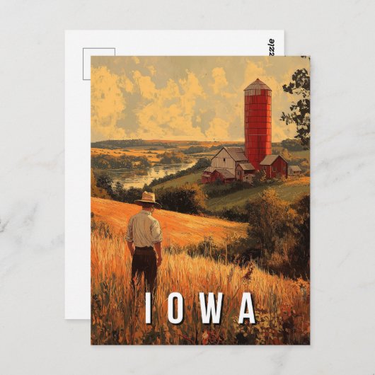 Activiteiten in de omgeving van Retro Iowa Patriot Briefkaart (Voorkant / Achterkant)