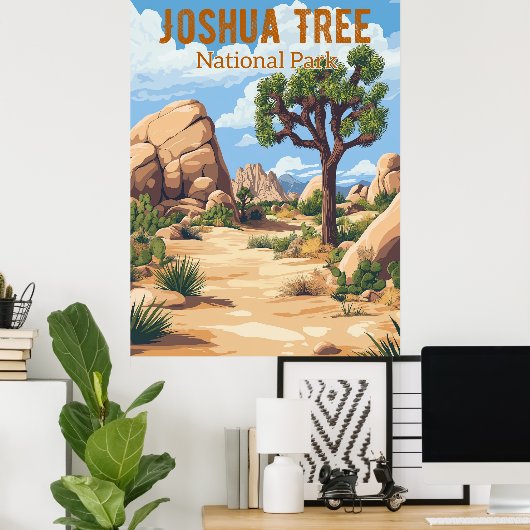 Activiteiten in de omgeving van Retro Joshua Tree Poster (Thuiskantoor)