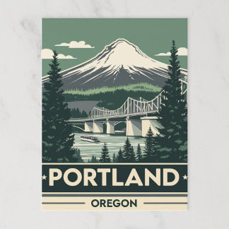 Activiteiten in de omgeving van Retro Portland Ore Briefkaart
