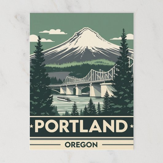 Activiteiten in de omgeving van Retro Portland Ore Briefkaart
