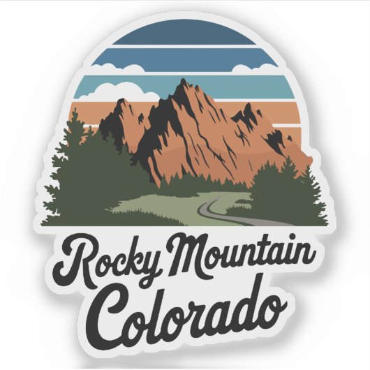 Activiteiten in de omgeving van Retro Rocky Mounta Sticker (Voorkant)