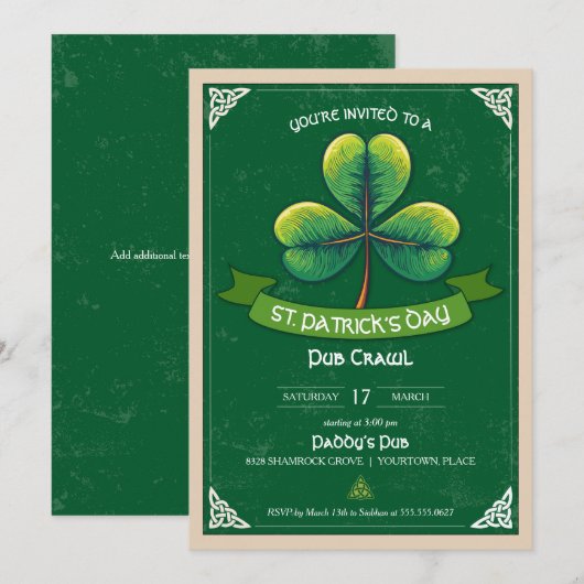 Activiteiten in de omgeving van Retro Shamrock St Kaart (Voorkant / Achterkant)