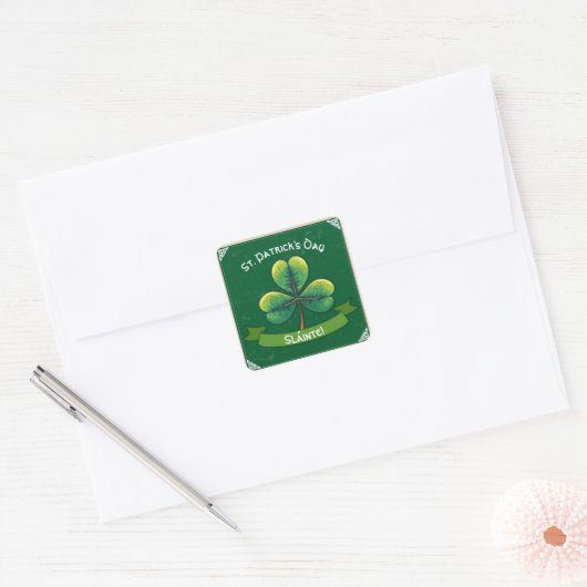 Activiteiten in de omgeving van Retro Shamrock St  Vierkante Sticker (Envelop)