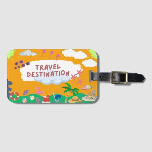 Activiteiten in de omgeving van Retro Sunset Beach Bagagelabel (Voorkant (horizontaal))