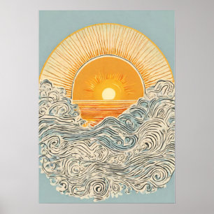 Activiteiten in de omgeving van Rising Sun Illustr Poster