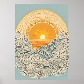 Activiteiten in de omgeving van Rising Sun Illustr Poster