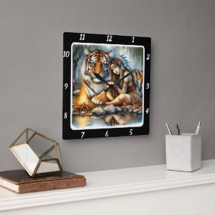 Activiteiten in de omgeving van River's Flow Tiger Vierkante Klok