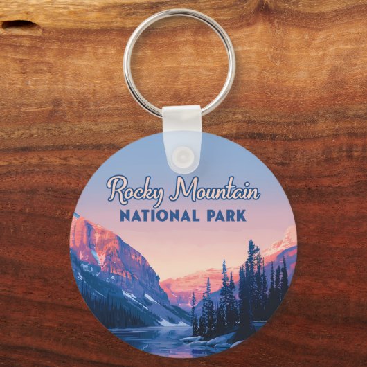 Activiteiten in de omgeving van Rocky Mountain Nat Sleutelhanger (Achterkant)