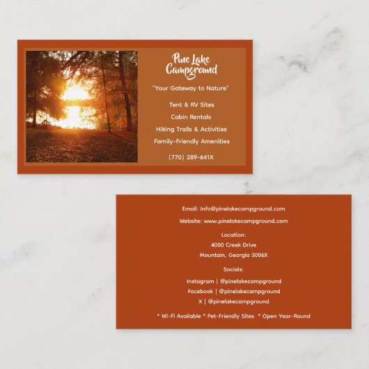 Activiteiten in de omgeving van Rust Red Forest Ca Visitekaartje (Voorkant / Achterkant)