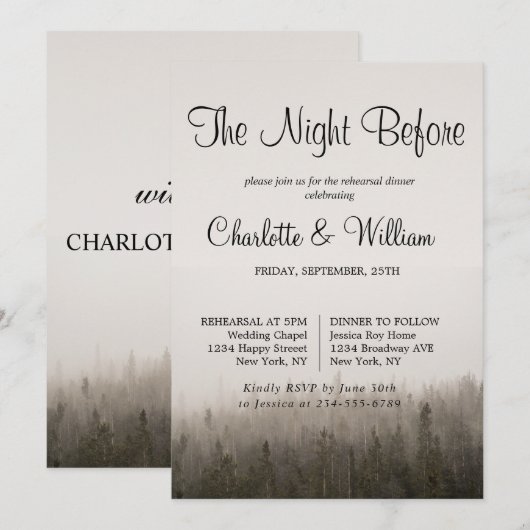 Activiteiten in de omgeving van Rustic Forest Mist Kaart (Voorkant / Achterkant)