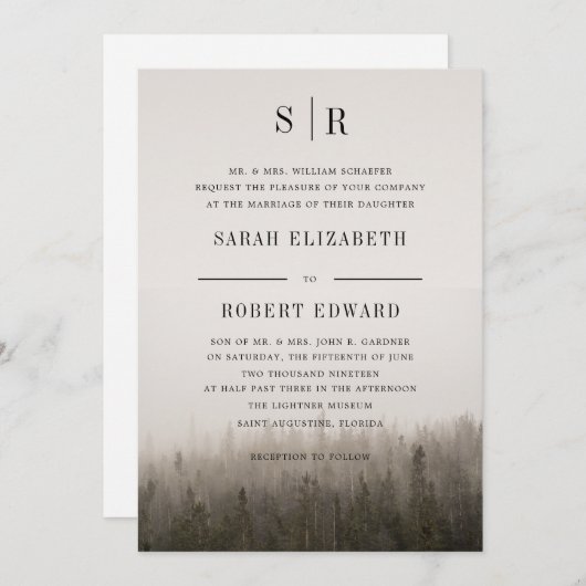 Activiteiten in de omgeving van Rustic Forest Mist Kaart (Voorkant / Achterkant)