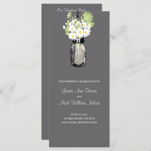 Activiteiten in de omgeving van Rustic Mason Jar a Programmakaart (Voorkant / Achterkant)