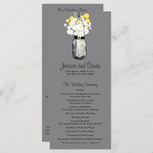 Activiteiten in de omgeving van Rustic Mason Jar D Programmakaart (Voorkant / Achterkant)