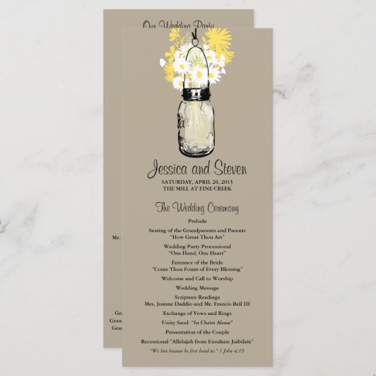 Activiteiten in de omgeving van Rustic Mason Jar D Programmakaart (Voorkant / Achterkant)