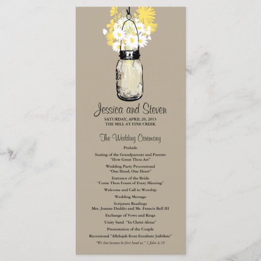 Activiteiten in de omgeving van Rustic Mason Jar D Programmakaart (Voorkant)