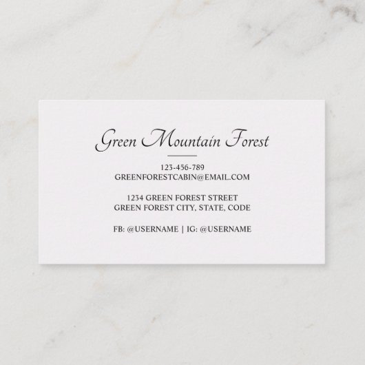 Activiteiten in de omgeving van Rustic  Mountain C Visitekaartje (Achterkant)