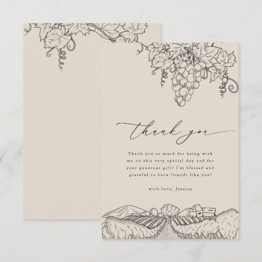 Activiteiten in de omgeving van Rustic Napa Valley Bedankkaart (Voorkant / Achterkant)