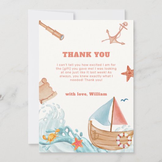 Activiteiten in de omgeving van Rustic Ocean Boy A Bedankkaart (Voorkant)